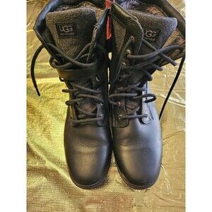 UGG Waterproof Women’s Size 11 Lace-Up Boots Zip Buckle Black EUC